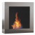 Safretti Cubico BL Bio Fireplace – Wall-mounted brushed steel bioethanol fireplace with manual control.