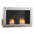 Safretti Cubico DL in Brushed Steel – A modern wall-mounted bioethanol fireplace with a brushed steel finish, offering up to 8 h