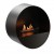 Bubble Wall bioethanol fireplace – a sleek, wall-mounted black fireplace with remote control and automatic operation.