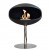 Cocoon Pedestal Matte Black with Steel Pedestal - A modern floor-standing bioethanol fireplace with a sleek design and stainless