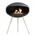 Cocoon Terra Matte Black with Steel Legs – Modern Floor-standing Bioethanol Fireplace