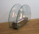 ScandiFlames Circular Table Bio Fireplace in steel with a stylish glass frame for tabletop use.