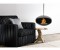 Cocoon Aeris Black with Steel Mounting Pole – a modern ceiling-mounted bioethanol fireplace with a sleek black finish and durabl