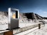 Safretti Cubico XT bioethanol fireplace in brushed stainless steel, featuring a sleek floor-standing design with a 6-8 hour burn