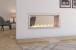 Icon Slimline Firebox FBDS1100 Steel – a built-in see-through bioethanol fireplace with a stainless steel finish, 110 cm length,