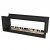 Icon Slimline Firebox FBDS1650 Black – A premium built-in see-through bioethanol fireplace with a sleek black finish.