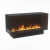 Foco Myst Corner Left 1200 – a two-sided built-in Opti-myst vapour fireplace with realistic flame effects and remote control ope