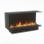Foco Myst Corner Right 1200 by FOCO Fires – a sleek, built-in two-sided Opti-Myst fireplace with remote control and realistic wa