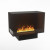 Foco Myst Corner Left 800 by FOCO Fires – a two-sided Opti-Myst built-in fireplace with a black finish, remote control, and real