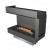 Forma 1000 Left Corner bioethanol fireplace in black with remote control, designed for built-in corner installation.