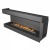 Forma 1800 Left Corner bioethanol fireplace in black with remote and app control, built-in corner design.