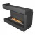 Forma 1200 Left Corner bioethanol fireplace in black, featuring a built-in corner design with remote control for modern interior
