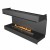Forma 1500 Three-sided bioethanol fireplace in sleek black finish with remote control operation.