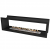 Icon Slimline Firebox FBDS2000 Black - A sleek, built-in see-through bioethanol fireplace with manual control and 9.8 kW heat ou