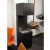 ScandiFlames Open 3-Sided Bio Fireplace - Black, a modern freestanding bioethanol fireplace with a three-sided open view and man