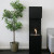 ScandiFlames Open 3-Sided Bio Fireplace - Black, a modern freestanding bioethanol fireplace with a three-sided open view and man