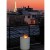 Planika Jar with Concrete Base – Stylish freestanding bioethanol fireplace in white with a concrete base for outdoor use.
