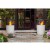 Planika Jar with Concrete Base – Stylish freestanding bioethanol fireplace in white with a concrete base for outdoor use.