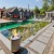 Planika Jar with Concrete Base – Stylish freestanding bioethanol fireplace in white with a concrete base for outdoor use.