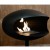 Cocoon Pedestal - Black with a Black Base, a freestanding bioethanol fireplace with a modern design and eco-friendly heating.