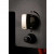 Lighthouse Outdoor Fireplace in black with manual control, designed for outdoor heating and ambiance.