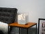 ScandiFlames white tabletop bioethanol fireplace made of steel, featuring a sleek and modern design.