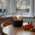 Kennington Round Tabletop Bioethanol Fireplace - Black with a sleek, modern design and clean-burning flame.