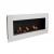 Murus 1200 Matte White bioethanol fireplace by ScandiFlames, a sleek wall-mounted heating solution with a modern design.