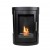 Oregon Wall-mounted Bioethanol Stove by ScandiFlames in black, featuring a sleek design with a 1-litre fuel capacity and manual 