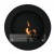 ScandiFlames Round Black Bioethanol Fireplace – Wall-mounted, manual control, 1.5L capacity, 6-hour burn time, black finish.