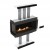 Panorama Left Corner bioethanol fireplace in black, built-in corner design with app and remote control.