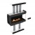 Panorama Right Corner bioethanol fireplace – sleek black built-in corner unit with app and remote control.