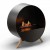 Bubble Floor bioethanol fireplace in black, freestanding with automatic control and a 4.5-hour burn time.