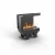 Cool Flame 500 Right Corner built-in vapour fireplace with Opti-myst flame effect in black finish.