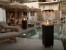 Faro Jet Black Outdoor Gas Heater with manual control and 8kW heat output, ideal for patios and terraces.