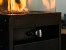 Faro Jet Black Outdoor Gas Heater with manual control and 8kW heat output, ideal for patios and terraces.