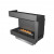 Forma Corner Left - Prime Fire bioethanol fireplace in black finish, designed for built-in corner installation with remote and a