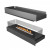 Forma 1000 Island bioethanol fireplace in sleek black finish with four-sided flame view.