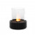 Planika Lotus tabletop bioethanol fireplace in black with a sleek, modern design, offering 3.5 hours of burn time and 2.5 kW hea