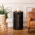 Planika Mandala bioethanol fireplace in black, a stylish floor-standing model with a 1.5L capacity and 3.5-hour burn time.