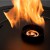 Rondo Automatic Burner in black finish with app and remote control for modern interiors.