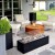 Galio Black - Automatic freestanding outdoor gas fireplace with app and remote control, featuring a sleek black design.