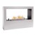 Lansing L White Freestanding Bioethanol Fireplace by ScandiFlames with a sleek modern design.