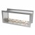 Icon Slimline Firebox SFBDS1350 Steel - A premium built-in see-through bioethanol fireplace in stainless steel, offering 8 hours