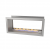 Icon Slimline Firebox FBDS1100 Steel – a built-in see-through bioethanol fireplace with a stainless steel finish, 110 cm length,