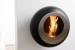 Cocoon Vellum Matte Black wall-mounted bioethanol fireplace with sleek modern design and 3 kW heat output.