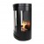 Oregon Wall-mounted Bioethanol Stove by ScandiFlames in black, featuring a sleek design with a 1-litre fuel capacity and manual 
